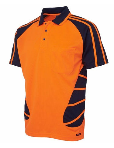 JB's HI VIS S/S SPIDER POLO - Kiwi Workgear